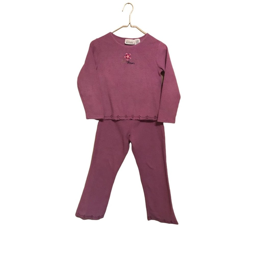 Girls purple shirt & pants fleece (7/8)